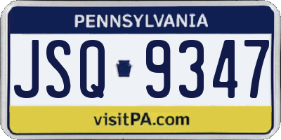 PA license plate JSQ9347