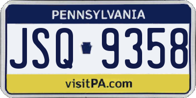 PA license plate JSQ9358