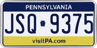 PA license plate JSQ9375