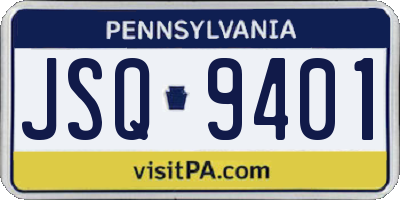 PA license plate JSQ9401