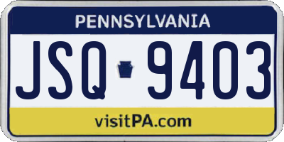 PA license plate JSQ9403