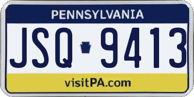 PA license plate JSQ9413