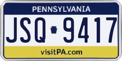 PA license plate JSQ9417