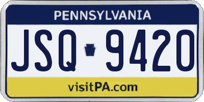 PA license plate JSQ9420