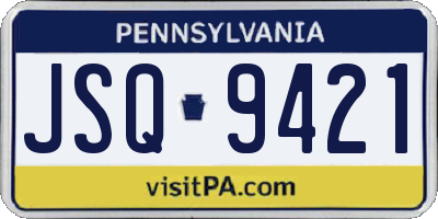 PA license plate JSQ9421