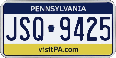 PA license plate JSQ9425