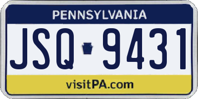 PA license plate JSQ9431