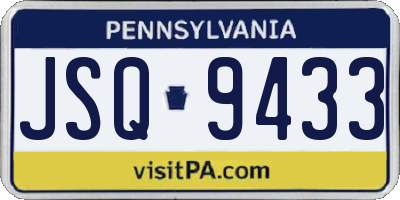 PA license plate JSQ9433