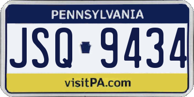 PA license plate JSQ9434
