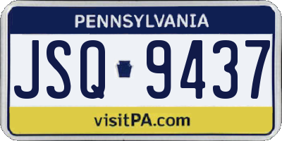 PA license plate JSQ9437