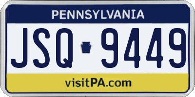 PA license plate JSQ9449