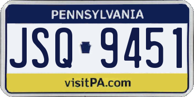 PA license plate JSQ9451