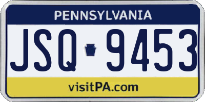 PA license plate JSQ9453