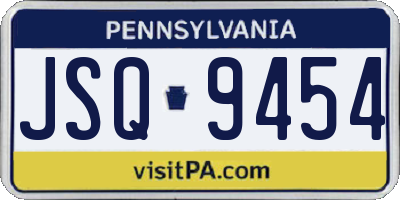 PA license plate JSQ9454