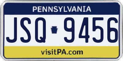 PA license plate JSQ9456