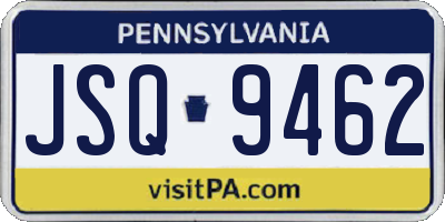 PA license plate JSQ9462