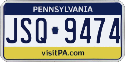 PA license plate JSQ9474