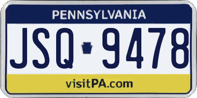 PA license plate JSQ9478