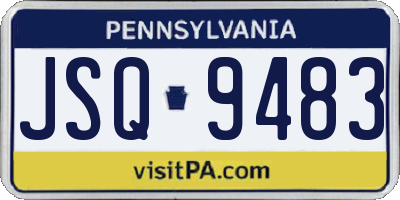 PA license plate JSQ9483