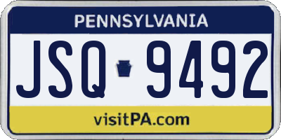 PA license plate JSQ9492