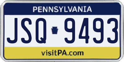 PA license plate JSQ9493
