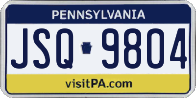 PA license plate JSQ9804