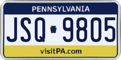 PA license plate JSQ9805