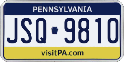 PA license plate JSQ9810