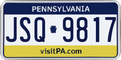 PA license plate JSQ9817