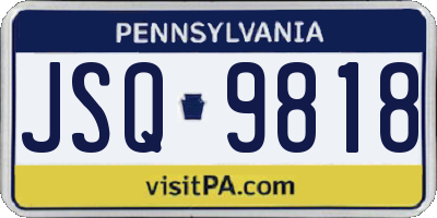 PA license plate JSQ9818