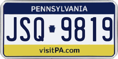 PA license plate JSQ9819