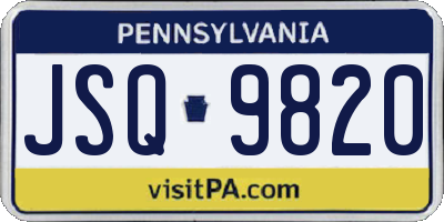 PA license plate JSQ9820