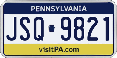 PA license plate JSQ9821