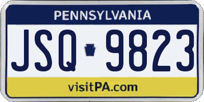 PA license plate JSQ9823