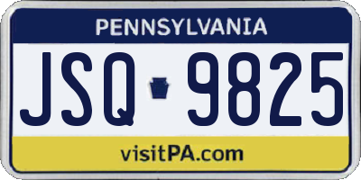 PA license plate JSQ9825