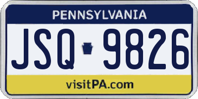 PA license plate JSQ9826