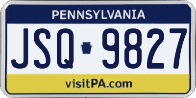 PA license plate JSQ9827