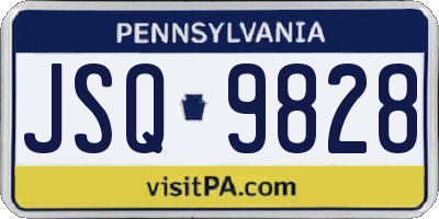 PA license plate JSQ9828