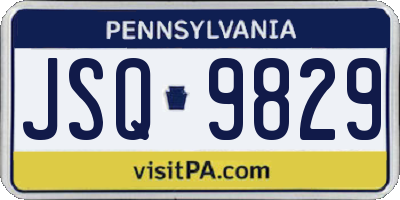 PA license plate JSQ9829