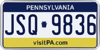 PA license plate JSQ9836