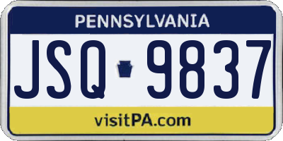 PA license plate JSQ9837