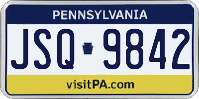 PA license plate JSQ9842