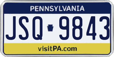 PA license plate JSQ9843