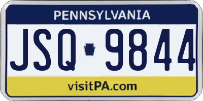 PA license plate JSQ9844