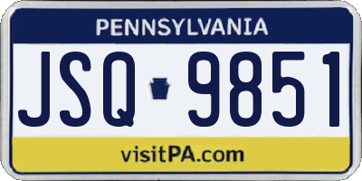 PA license plate JSQ9851