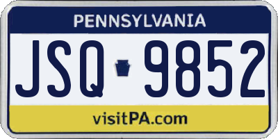 PA license plate JSQ9852