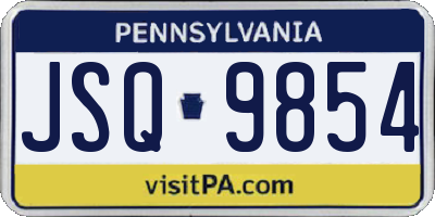 PA license plate JSQ9854
