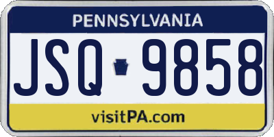 PA license plate JSQ9858