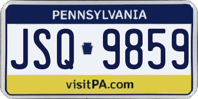 PA license plate JSQ9859