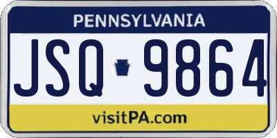 PA license plate JSQ9864